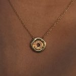 Złoty naszyjnik 585 14k grecki wzór kółeczko wisiorek celebrytka pomysł na prezent minimalistyczna zdobiony naszyjnik