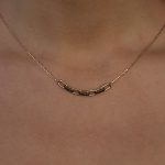 Naszyjnik złoto 585 14k czarne kamienie splot łańcuchowy chain spinaczowy czarne cyrkonie onyks delikatny prezent dla niej