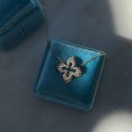 Naszyjnik koniczynka marokańska luksusowa koniczyna najmodniejsza z diamentami 0,16ct 64 diamenty GH/SI naszyjnik złoto 585 14k dla niej prezent wyjątkowy kwiatek brylanty