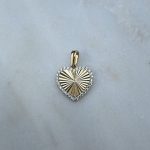 Złota zawieszka serduszko serce diamentowane błyszczące świecące wysadzane kamieniami ozdobne zdobione bogata zawieszka prezent dla niej walentynki dzień kobiet urodziny złoto 585 14k serce harmonijka