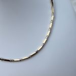 Łańcuch męski 60cm splot dwukolorowy białe i żółte złoto dla mężczyzny dla niego dla chłopaka łańcuszek nietuzinkowy modowy splot elegancki złoto 585 14k bicolor designerski serpente cube quadrado quattro snake polerowany rodowany około 35g