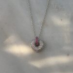 Naszyjnik dmuchane serduszko z kamieniami z cyrkoniami różowe cyrkonie ozdobny naszyjnik z sercem prezent dla niej srebro 925