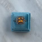 Pierścionek złoty kamień szlachetny cytryn diamenty 0,55ct 66 diamentów CH/SI cytryn 1,98ct rozmiar 15 pierścionek wow wyjątkowy nietuzinkowy na rocznicę prezent dla niej