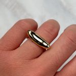 Pierścionek złoty modowy pozłacany złocony srebro 925 pozłacany 24ct złotem podłużny łezka modowy designerski w złotym kolorze