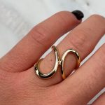 Pierścionek złoty modowy nieregularny pozłacany złocony nieregularny designerski srebro 925 pozłacane 24ct złotem złocony dla niej prezent