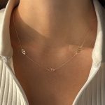 Naszyjnik splecione ringi celebrytka delikatna 3 elementy złoto 585 14k minimalistyczny prezent dla niej