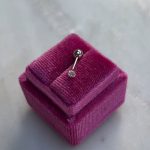 Kolczyk labret piercing srebro 925 cyrkonia zakończony kuleczką długość 6mm