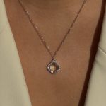 Naszyjnik srebrna koniczyna marokańska luksusowa najmodniejsza kryształ kamień cyrkonie srebro 925 rodowane delikatny naszyjnik dla niej prezent