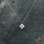 Naszyjnik srebrny srebro 925 koniczynka delikatna minimalistyczna cyrkonie kamienie błyszcząca wysadzana z kamieni