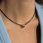 Naszyjnik serce na żmijce żmijka serce serduszko srebro 925 pozłacane złocone złoty naszyjnik choker gruby splot łańcuszek dmuchane pompowane serduszko prezent dla niej