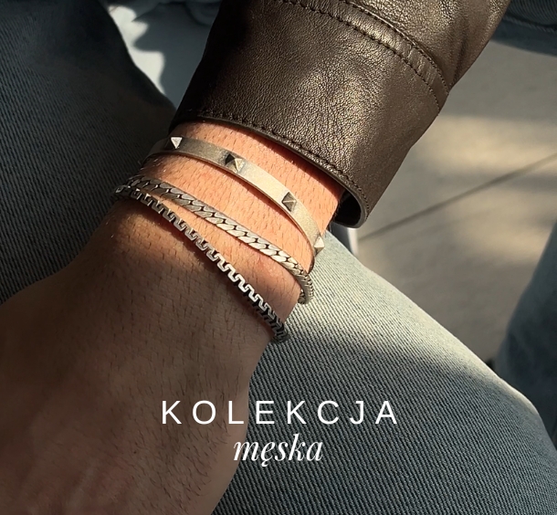 Męska biżuteria ze srebra 925 nowoczesny design