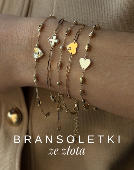 Złote bransoletki 585 14k koniczyna marokańska luksusowa serduszko serce