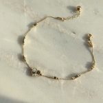 Bransoletka ozdobne serduszko serce diamentowane serce walentynki złoto 585 14k kuleczki złota bransoletka dla niej prezent nowoczesna inna bransoletka