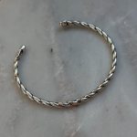 Męska sztywna bransoletka dla niego dla mężczyzny srebro 925 oksydowana polerowana na połysk stylowa dla niego skręcana kręcona sztywna dla niego męska dla mężczyzny unisex