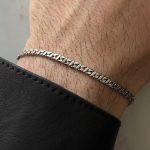 Męska srebrna bransoletka dla niego srebro 925 oksydowana ciemne srebro dla niego nietuzinkowy plot dla niego prezent modowa bransoletka