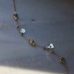 Złota bransoletka diamentowane kuleczki kulki serduszko wiszące blaszka białe żółte złoto diamentowane kuleczki i wiszące zawieszki złoto 585 14k prezent dla niej wyjątkowa bransoletka cyrkonie fikuśna ozdobna