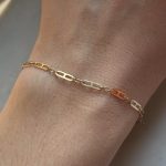 Bransoletka złota ogniwa gucci delikatna minimalistyczna prezent dla niej złoto 585 14k dla niej modna spinaczowy splot chain