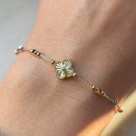 Bransoletka złota 585 14k koniczyna marokańska koniczynka luksusowa diamentowana cała złota kuleczki kulki trzy kolory złota różowe złoto białe złoto żółte złoto mocna bransoletka na prezent idealna dla niej wyjątkowa najmodniejsza bransoletka