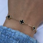 Bransoletka złoto 585 14k koniczynka koniczyna marokańska luksusowa prezent dla niej najmodniejsza bransoletka dla niej prezent