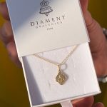 Komplet medalik szklaplerzny szklaplerz złoto 585 14k delikatny medalik z łańcuszkiem prezent komunijny na Chrzest na Komunię Świętą dla dziewczynki dla chłopca