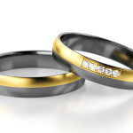 Obrączki z tantalu i złota grafitowe matowe nowoczesne półokrągłe półpłaskie designerskie alternatywa dla czarnego złota odporne na zarysowania trwalsze od złota najwyższa próba 999 złoto 585 14 kt dwukolorowe diamenty cyrkonie żółte złoto