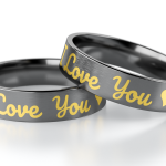 Obrączki z tantalu i złota grafitowe matowe nowoczesne płaskie designerskie alternatywa dla czarnego złota odporne na zarysowania trwalsze od złota najwyższa próba 999 złoto 585 14 kt dwukolorowe I love you serce