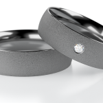 Obrączki z tantalu grafitowe piaskowane matowe klasyczne półokrągłe alternatywa czarne złoto odporne na zarysowania trwalsze od złota najwyższa próba 999 diament lub cyrkonia