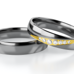 Obrączki z tantalu grafitowe polerowane na wysoki połysk klasyczne półokrągłe półpłaskie designerskie alternatywa dla czarnego złota odporne na zarysowania trwalsze od złota najwyższa próba 999 diamenty lub cyrkonie złoto 585 14 kt