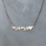 Złoty naszyjnik z napisem mama serce serduszko dla mamy Dzień Matki prezent dla mamy z okazji urodzin narodzin dziecka idealny prezent dla mamy dla niej serce serduszko pod grawer złoto 585 14k