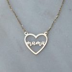 Naszyjnik złoty mama serduszko serce z napisem mama dla mamy dzień mamy dla świeżo upieczonej mamy prezent dla mamy serce naszyjnik idealny dla mamy złoto 585 14k