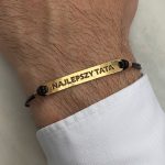 Bransoletka złota pozłacana złocona srebro 925 dla taty najlepszy tata prezent dla taty dzień ojca dla niego męska na sznurku