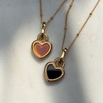 Naszyjnik serce dwustronne czarne czerwone serduszko serce na łańcuszku z kuleczkami delikatne srebro 925 pozłacane złocone naszyjnik z sercem prezent dla niej dwa kolory dwustronny onyks karneol kamienie naturalne
