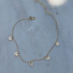 Bransoletka na nogę wiszące elementy złota złote blaszki srebro 925 pozłacane 24ct złotem bransoletka na kostkę na stopę na lato bransoletka pozłacana złocona