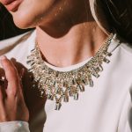 Kolia ślubna biżuteria na ślub wyjątkowa kolia na ślub biżuteria okazjonalna kolia z efektem na ślub na wesele elegancka biżuteria bogata kolia stal cyrkonie