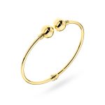 Sztywna bransoletka duże kule kuleczki dmuchane duże sztywna złota bransoletka złoto 585 14k modowa stylowa dla niej prezent