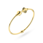 Bransoletka sztywna koniczynka koniczyna marokańska luksusowa złoto 585 14k kulka i koniczynka diamentowana cała ze złota koniczyna harmonijka