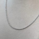 Srebrny łańcuszek kord 2mm kręcony modny srebro rodowane trwałe długi 65cm łańcuszek dla niego męski dla mężczyzny