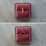 Piercing kolczyk do piercingu złoto 585 14k trzy kwiatki kwiaty z cyrkoniami gwiazdki kwiecisty wzór delikatny błyszczący 7mm płaski tył labret wkręcany wygodny tragus helix upper lobe conch flat