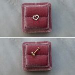 Piercing złoto 585 14k kolczyk do piercingu serduszko kontur serca serce z cyrkoniami labret płaski tył 7mm helix upper lobe forward helix conch flat tragus