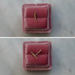 Piercing kolczyk do piercingu labret złoto 585 14k półokrągły łuk cały złoty małe złote kuleczki wkręcany wewnętrzny gwint 7mm helix upper lobe conch flat