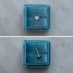 Kolczyk do piercingu piercing złoto 585 14k serduszko serce z cyrkoniami labret płaski tył wkręcany 7mm