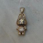 Zawieszka labubu złoto 585 15k wysadzania cyrkoniami kamieniami hit złota zawieszka z misiem pluszakiem labubu duża najmodniejsza totalny hit