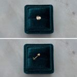 Złoty kolczyk serduszko serce diamentowane błyszczące złoto 585 14k cyrkonia serce z cyrkonią błyszczące mieniące się serduszko 6mm zakręcane wkręcane kolczyk do piercingu