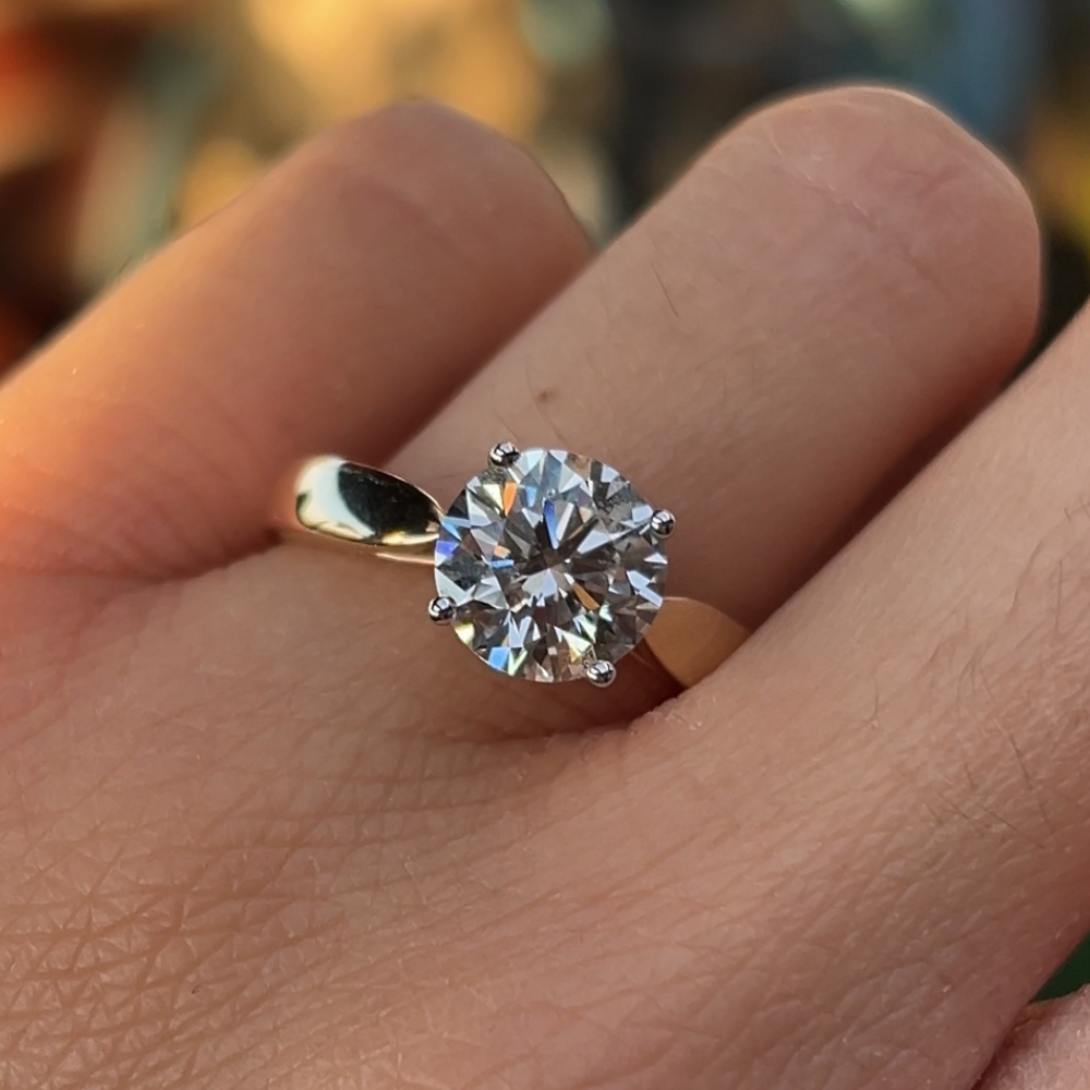 Pierścionek z diamentem 2,71ct diament laboratoryjny złoto 585 14k lab diamond ponad 2 karaty duży diament wyjątkowy pierścionek z diamentem