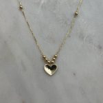 Złoty naszyjnik broccato złoto 585 14kt efekt brokatu błysku błyszczący naszyjnik serduszko serce efekt cekinków cekinów diamentowany naszyjnik z sercem serduszkiem dla niej prezent dla niej wyjatkowy prezent dla niej błyszczące serce