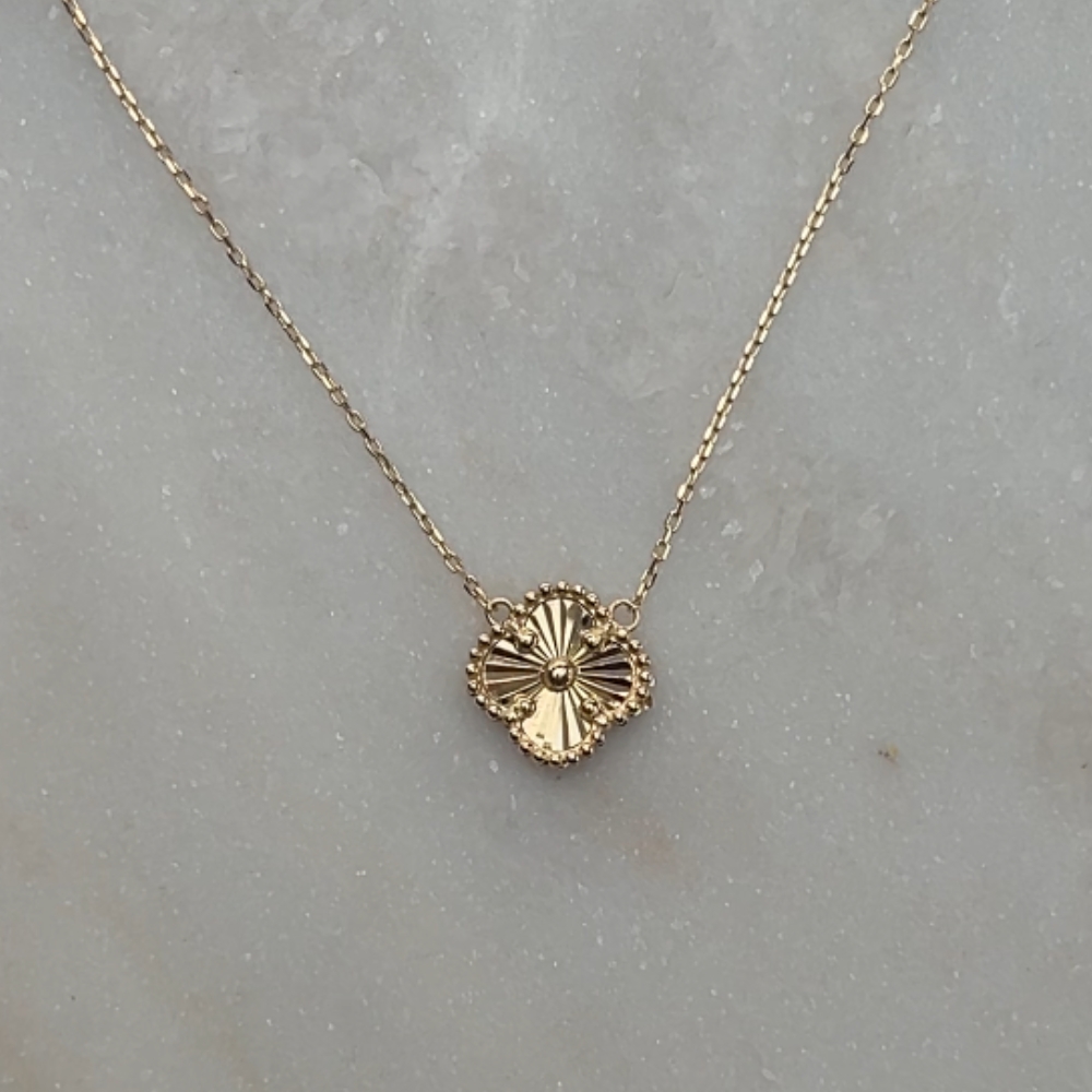 Naszyjnik złoty koniczyna diamentowana złoto 585 14 ct karat fiore koniczynka modna regulacja długości najmodniejszy naszyjnik cała złota koniczyna koniczynka marokańska diamentowana koniczyna marokańska luksusowa