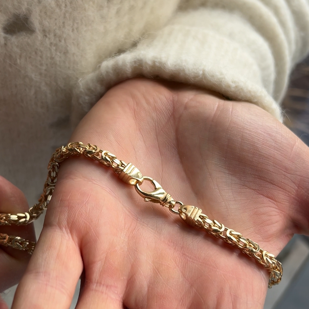 Łańcuszek złoty pozłacany splot królewski / bizantyjski No. 03 rozmiar 65 - obrazek 6