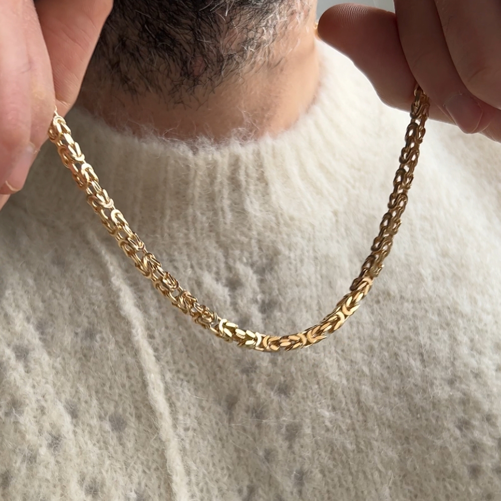 Łańcuszek złoty pozłacany splot królewski / bizantyjski No. 03 rozmiar 65 - obrazek 3