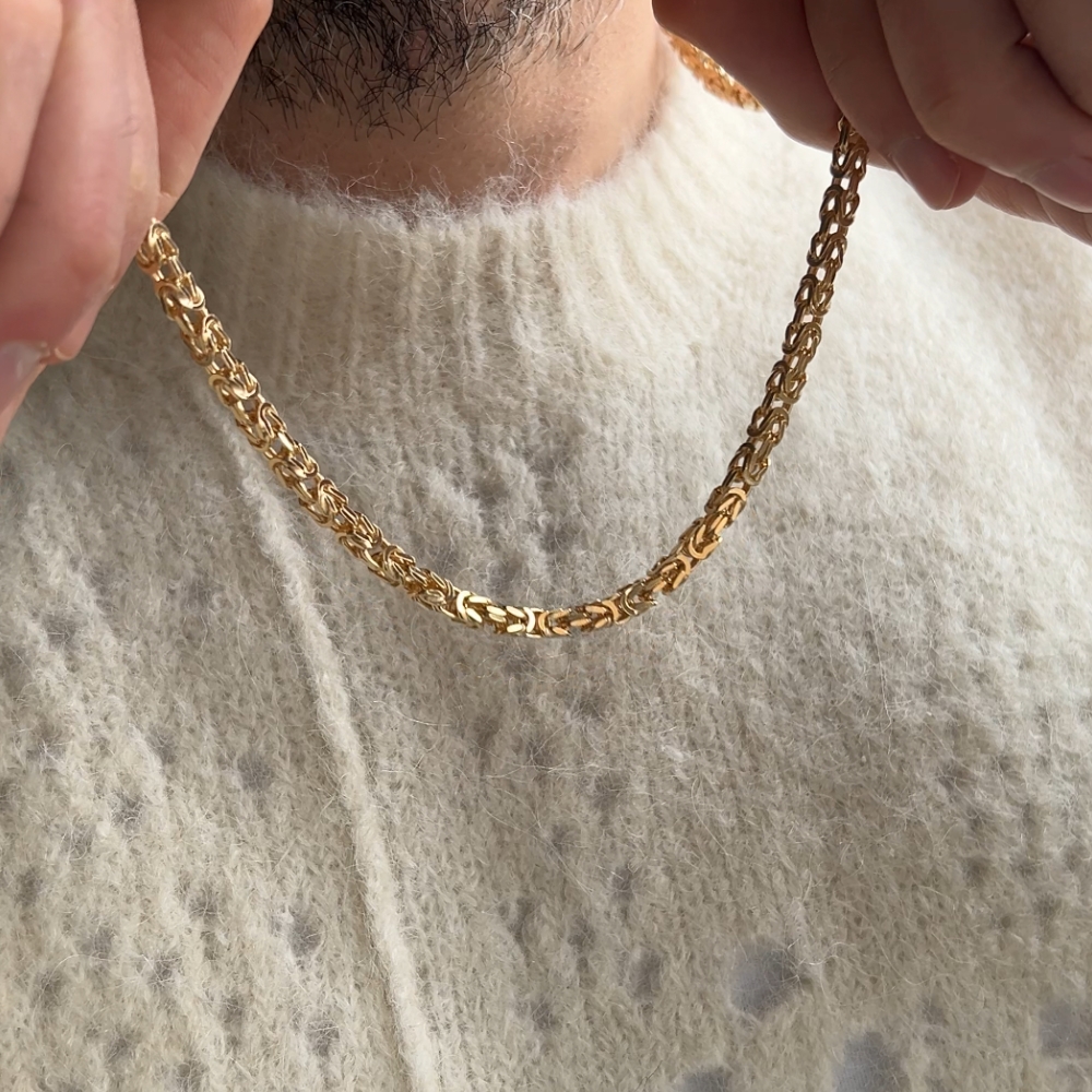 Łańcuszek złoty pozłacany splot królewski / bizantyjski No. 03 rozmiar 65 - obrazek 5