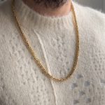 Łańcuszek splot królewski bizantyjski srebro 925 pozłacany złocony mocny gruby splot 65cm modny splot prezent dla niego dla mężczyzny męski